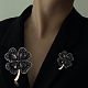 Cubic Zirconia Clover Brooch Pin(JBR105F)-7