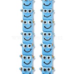 Handmade Lampwork Beads Strands, Robot, Light Sky Blue, 16x19.5x9.5mm, Hole: 1.8mm, about 30pcs/strand, 18.90''(48cm)(LAMP-Q036-07G)