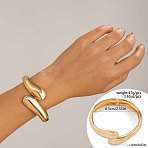 Alloy Cuff Bangles, Hinged Bangles for Women, Golden, Inner Diameter: 7-1/8 inch(18cm)(WGA0230-03)