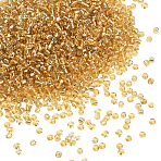 3000Pcs Glass Seed Beads, Silver Lined Round Hole, Round Small Beads, Pale Goldenrod, 2mm, Hole: 1mm(SEED-PA0001-04A-01)