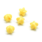 Opaque Acrylic Beads, Star, Yellow, 11x11.5x10mm, Hole: 2.5mm, about 860pcs/500g(MACR-S830-04A)