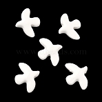 Handmade Porcelain Beads, Peace Dove, Bright Glazed Porcelain, White, 17~17.5x13.5~14x4.5~5mm, Hole: 1.6~1.8mm(PORC-D013-01L)