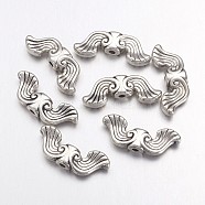 Tibetan Style Alloy Beads, Wing, Cadmium Free & Lead Free, Antique Silver, 19x7.5x3.5mm, Hole: 1.5mm(EA9130Y)