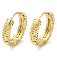 304 Stainless Steel Hoop Earrings, Ring, Real 14K Gold Plated, 15x3.5mm(EJEW-G364-16G)