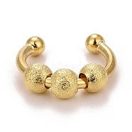Brass Rotating Beaded Cuff Ring, Lucky Open Ring for Women, Golden, US Size 9(18.9mm)(RJEW-F120-03G)
