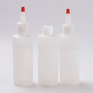 Plastic Squeeze Condiment Bottles with Red Tip Cap, White, 16.5x4.5cm, 3pcs/set, Capacity: 160ml(5.41 fl. oz)(AJEW-XCP0001-14)