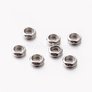 Rondelle 201 Stainless Steel Spacer Beads, Silver Color, 4x1.5mm, Hole: 2.5mm(STAS-E082-06)