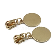 #5 Alloy Zipper Puller, for Garment Bag Accessories, Round, Light Gold, 4.8x2.4cm(PW-WG75343-09)