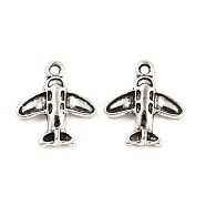 Tibetan Style Alloy Charms, Cadmium Free & Lead Free, Airplane Charm, Antique Silver, 13x12.5x3mm, Hole: 1.2mm, about 1960pcs/1000g(TIBE-P001-61AS)
