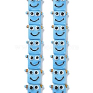 Handmade Lampwork Beads Strands, Robot, Light Sky Blue, 16x19.5x9.5mm, Hole: 1.8mm, about 30pcs/strand, 18.90''(48cm)(LAMP-Q036-07G)