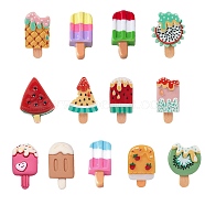 Resin Decoden Cabochons, Ice Lolly, Imitation Food, Mixed Shapes, Mixed Color, 23~29x12~20x4~7mm, 26pcs/box(CRES-SC0001-38)