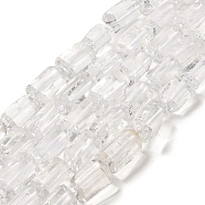 Natural Quartz Crystal Beads Strands, with Seed Beads, Faceted, Column, 8.5~11x5.5~6.5mm, Hole: 1mm, about 14~15pcs/strand, 7.48''(19cm)(G-N327-06-39)