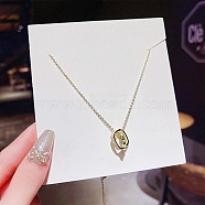 Titanium Steel Cable Chain Necklaces, Rhinestone Pendant Necklaces, Square, 8.27~19.69 inch(21~50cm)(FS-WG30730-59)