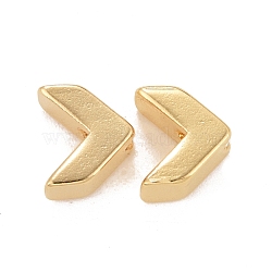Rack Plating Eco-friendly Brass Beads, Lead Free & Cadmium Free, Long-Lasting Plated, Arrow, Real 24K Gold Plated, 5.5x6.5x3mm, Hole: 1mm(KK-D075-30G-RS)