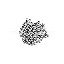 CCB Plastic Bead Spacers, Round, Platinum, 4mm,Hole:1mm(CCB-Q090-02A-P)