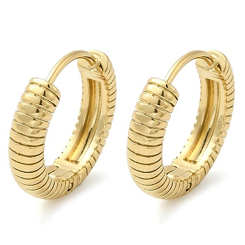 304 Stainless Steel Hoop Earrings, Ring, Real 14K Gold Plated, 15x3.5mm