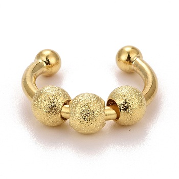 Brass Rotating Beaded Cuff Ring, Lucky Open Ring for Women, Golden, US Size 9(18.9mm)