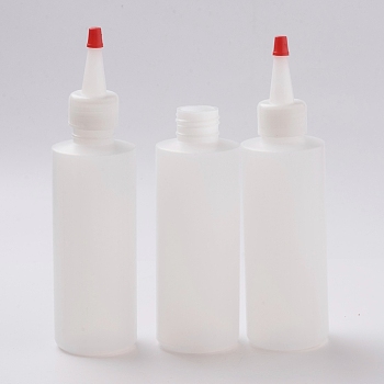 Plastic Squeeze Condiment Bottles with Red Tip Cap, White, 16.5x4.5cm, 3pcs/set, Capacity: 160ml(5.41 fl. oz)