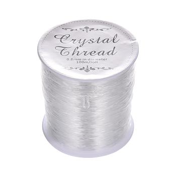 Elastic Crystal Thread, Stretch Bracelet String, Round, Clear, 0.8mm, about 109.36 yards(100m)/roll