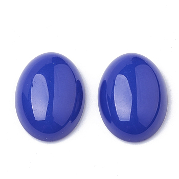 Resin Cabochons, Oval, Blue, 18x13x5.5mm