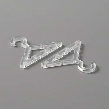 Transparent Acrylic Earring Display Accessories, for Earring Organizer Holder, Clothes Hanger Shape, Clear, 3.95x5.5x0.3cm, Hole: 2mm