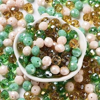 Glass Beads, Faceted, Rondelle, Medium Sea Green, 10x8mm, Hole: 1mm, about 67pcs/60g