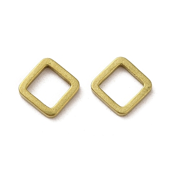 Brass Linking Rings, Golden, Rhombus, 7.5x7.5x1mm, Inner Diameter: 5.5x5.5mm