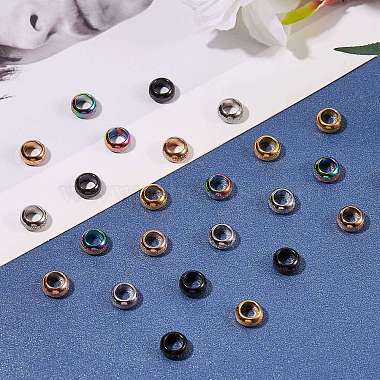 25Pcs 5 Colors Ion Plating(IP) Frosted 201 Stainless Steel European Beads(STAS-SZ0001-93)-4