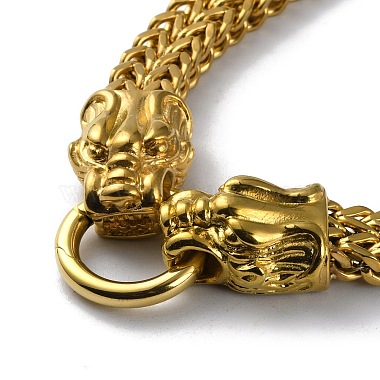 Ion Plating(IP) 304 Stainless Steel Wheat Chain Necklaces(NJEW-P288-15G)-2