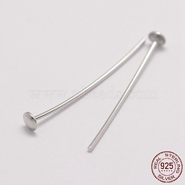 2.8cm Platinum Sterling Silver Flat Head Pins