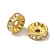 10mm Clear Rondelle Brass + Rhinestone Spacer Beads(RSB039-B01G)