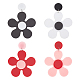 2 Pairs 2 Colors Acrylic Flower Asymmetrical Earrings(EJEW-FI0001-09)-1