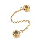 202 Stainless Steel Anti Slip Safety Chain, Chain Extenders with Crimp Beads, Ion Plating(IP), Long-Lasting Plated, Golden, 92mm(SA-CBACFA2-01G-03)