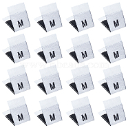Clothing Size Labels(M), Garment Accessories, Size Tags, White, 18x12.5x1mm, 600pcs/set(FIND-NB0001-82F-01)