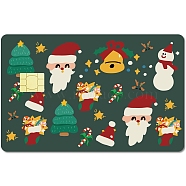 PVC Plastic Waterproof Card Stickers, Self-adhesion Card Skin for Bank Card Decor, Rectangle, Santa Claus, 186.3x137.3mm(DIY-WH0432-027)