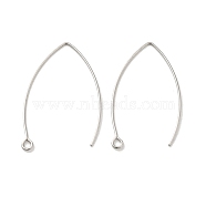316 Surgical Stainless Steel Earring Hooks, Marquise Ear Wire, Stainless Steel Color, 20 Gauge, 40x23x0.8mm, Hole: 2mm(STAS-P336-07A-P)
