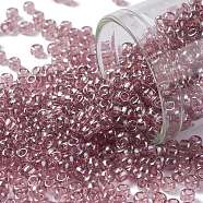 TOHO Round Seed Beads, Japanese Seed Beads, (110) Transparent Luster Light Amethyst, 8/0, 3mm, Hole: 1mm, about 222pcs/10g(X-SEED-TR08-0110)