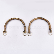 Bamboo Bag Handles, with Alloy Clasps, for Bag Straps Replacement Accessories, Golden, 109~112x150~155x14~15mm(X-FIND-T054-01G)