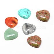 Natural & Synthetic Mixed Stone Cabochons, Heart, 15x18x6mm(G-T029-18X15mm-M)