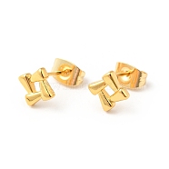 304 Stainless Steel Tiny Rhombus Stud Earrings with 316 Stainless Steel Pins for Women, Golden, 7.7x7.7mm, Pin: 0.6mm(EJEW-J043-12G)