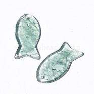 Natural Fluorite Pendants, Fish Charms, 38x20mm(PW-WG34072-13)