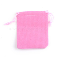 Rectangle Velvet Pouches, Gift Bags, Pink, 7x5cm(X-TP-R022-5x7-06)