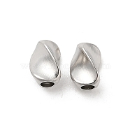 304 Stainless Steel Beads, Twist Bean, Stainless Steel Color, 7x4.5x5mm, Hole: 2mm(STAS-H214-30P)