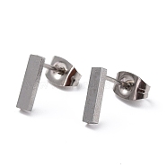 304 Stainless Steel Greek Alphabet Stud Earrings, Manual Polishing, Letter.I, 7~11x2~10x1.5mm, Pin: 0.8mm(STAS-D007-07P-21)