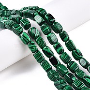 Synthetic Malachite Beads Strands, Cuboid, 11.5~12.5x7.5~8x7~8mm, Hole: 1.2mm, about 33pcs/strand, 15.75''(40cm)(G-T138-94)