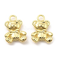Rack Plating Alloy Pendants, Bear Charms, Long-Lasting Plated, Lead Free & Cadmium Free, Golden, 21x15x6mm, Hole: 3.2mm(PALLOY-K010-42G)