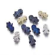 Imitation Druzy Gemstone Resin Beads, Boy, Mixed Color, 10.7x7x3mm, Hole: 1.2mm(RESI-L026-G)