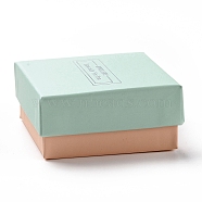 Jewellery Especially For You Cardboard Bracelet Boxes, with Black Sponge, for Jewelry Gift Packaging, Square, Aquamarine, 7.5x7.5x3.5cm(X1-CBOX-L008-006A-02)