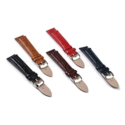 Leather Watch Bands, with 201 Stainless Steel Buckles, Adjustable Watch Bands, Mixed Color, 8.7~12.4x1.9~2x0.5~0.6cm, 2pcs/set(FIND-Z060-01E)