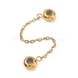 202 Stainless Steel Anti Slip Safety Chain, Chain Extenders with Crimp Beads, Ion Plating(IP), Long-Lasting Plated, Golden, 92mm(SA-CBACFA2-01G-03)